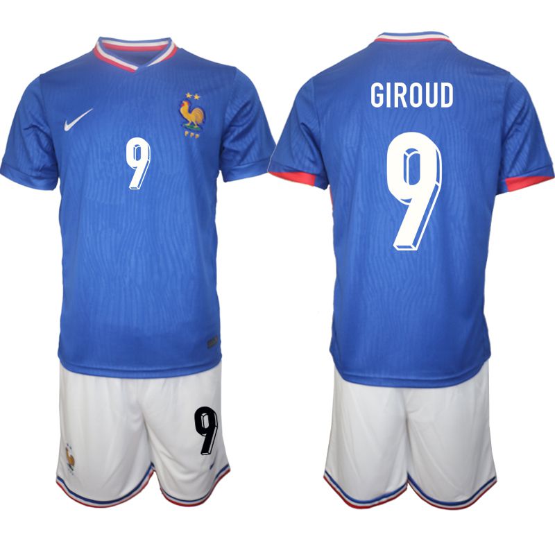 Men 2024-2025 Season France home Blue 9 Soccer Jersey